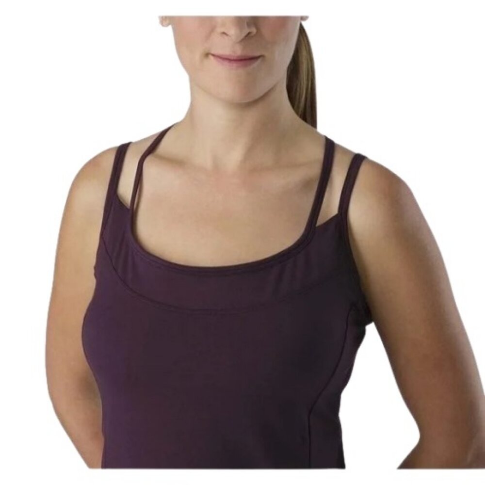 Arc'teryx purple slim-fit cross-back tank top with built-in bralette size US XS